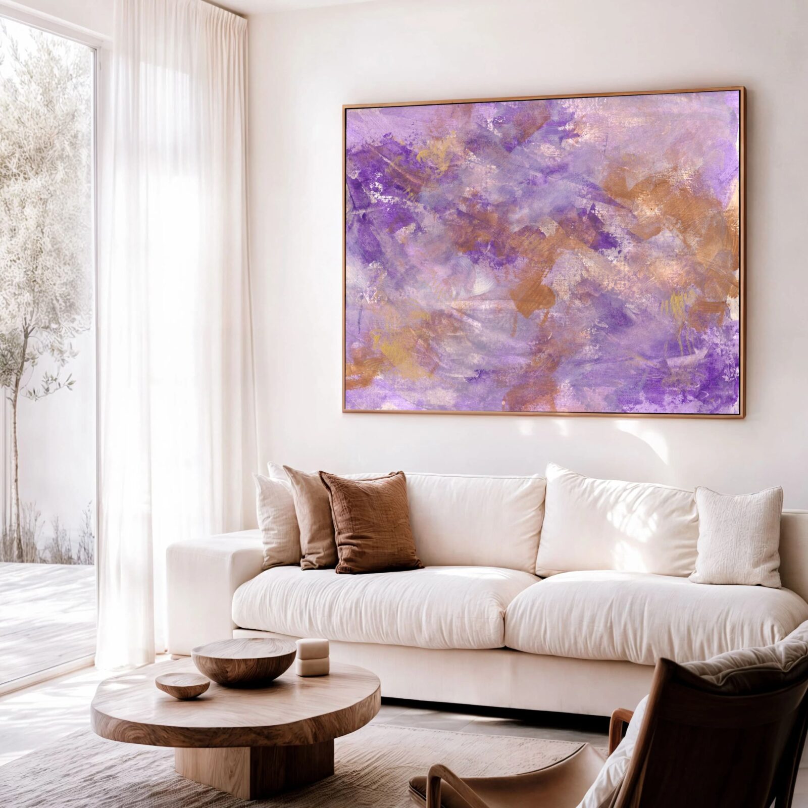 Abstract art anchoring a private collector’s interior space